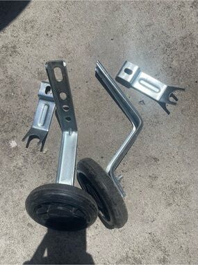 Replacement Bicycle Training Wheels - Black Rubber, Galvanized Steel
